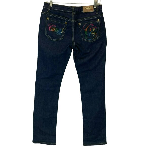 Vintage Coogi Jeans Embellished Embroidered Rainbow Pocket 28 x 32 Y2K Size 5/6 - Picture 10 of 10